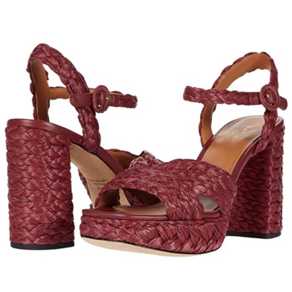 Kate Spade New York Disco Raffia Strappy Platform High Heel Sandals Size 10